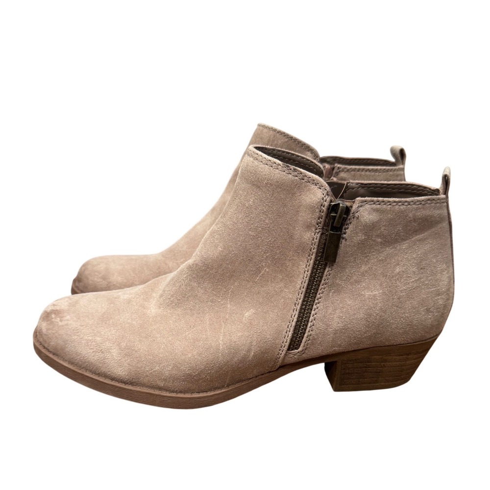 Carlos by Carlos Santana Brie Taupe Faux Suede Ankle Boots‎ Womens 9M Low Heel